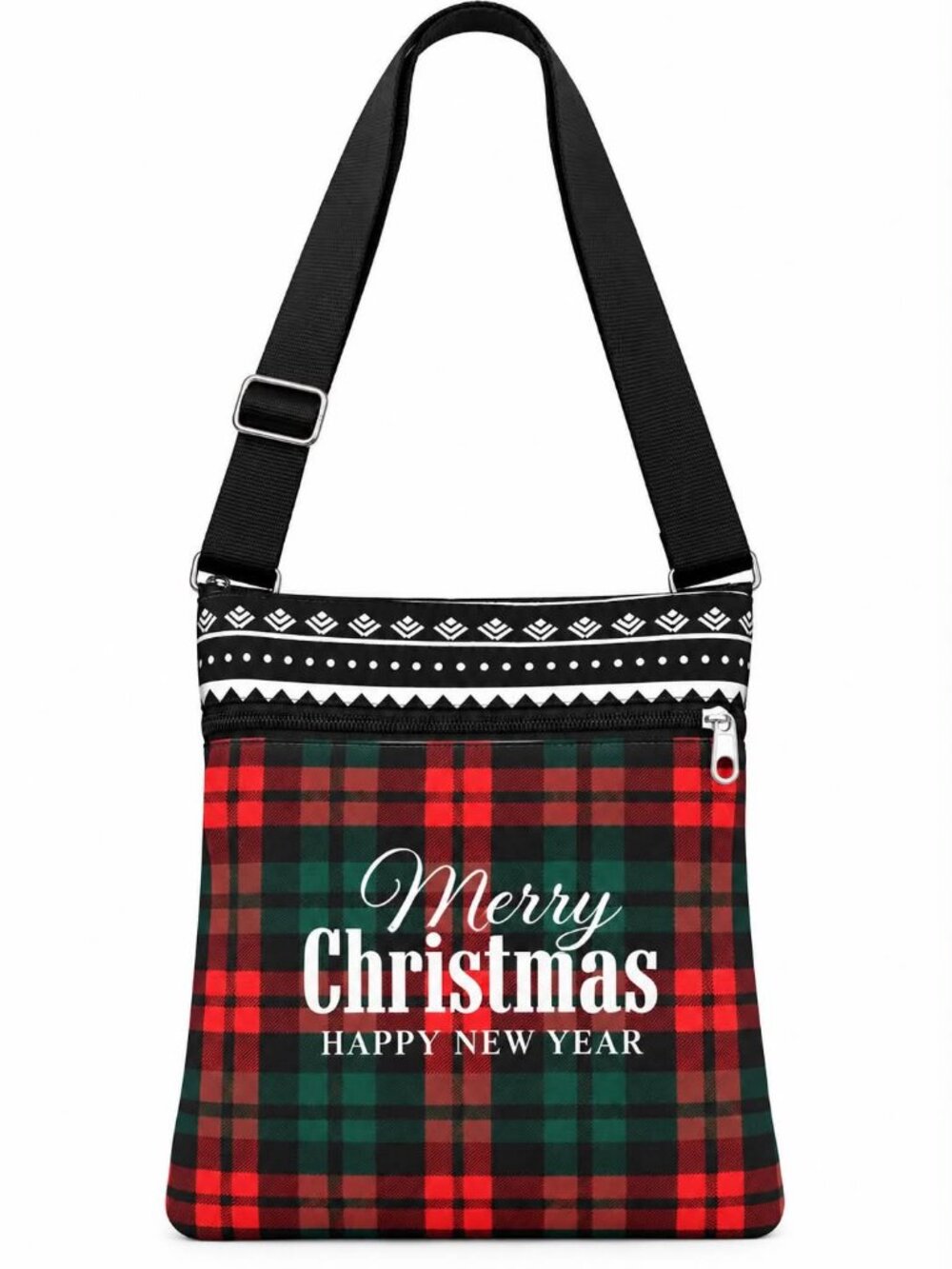 Merry Christmas Plaid Crossbody Bag